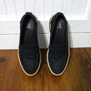 Black Loafer Platform by TOMs